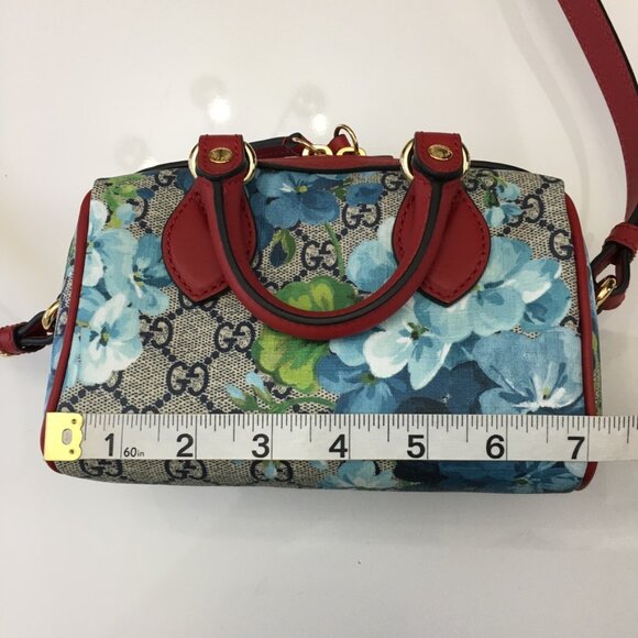 GUCCI-Mini GG Supreme Blooms Print Bag Crossbody NWT 100% Authentic - Picture 14 of 16